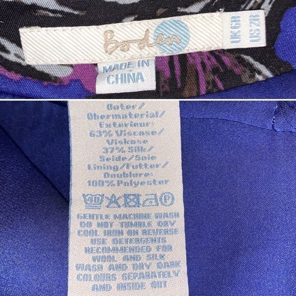 Boden Silk Blend Pink Multicolor Print Shift Dress - Picture 8 of 8